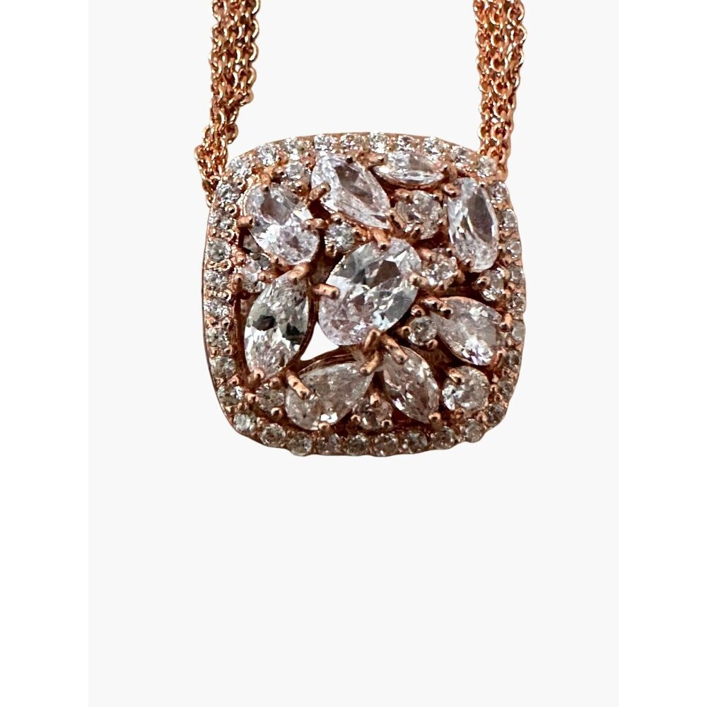 Giani Bernini 18K Rose Gold Over Sterling Silver Cubic Zirconia Pendant Necklace - Picture 5 of 13